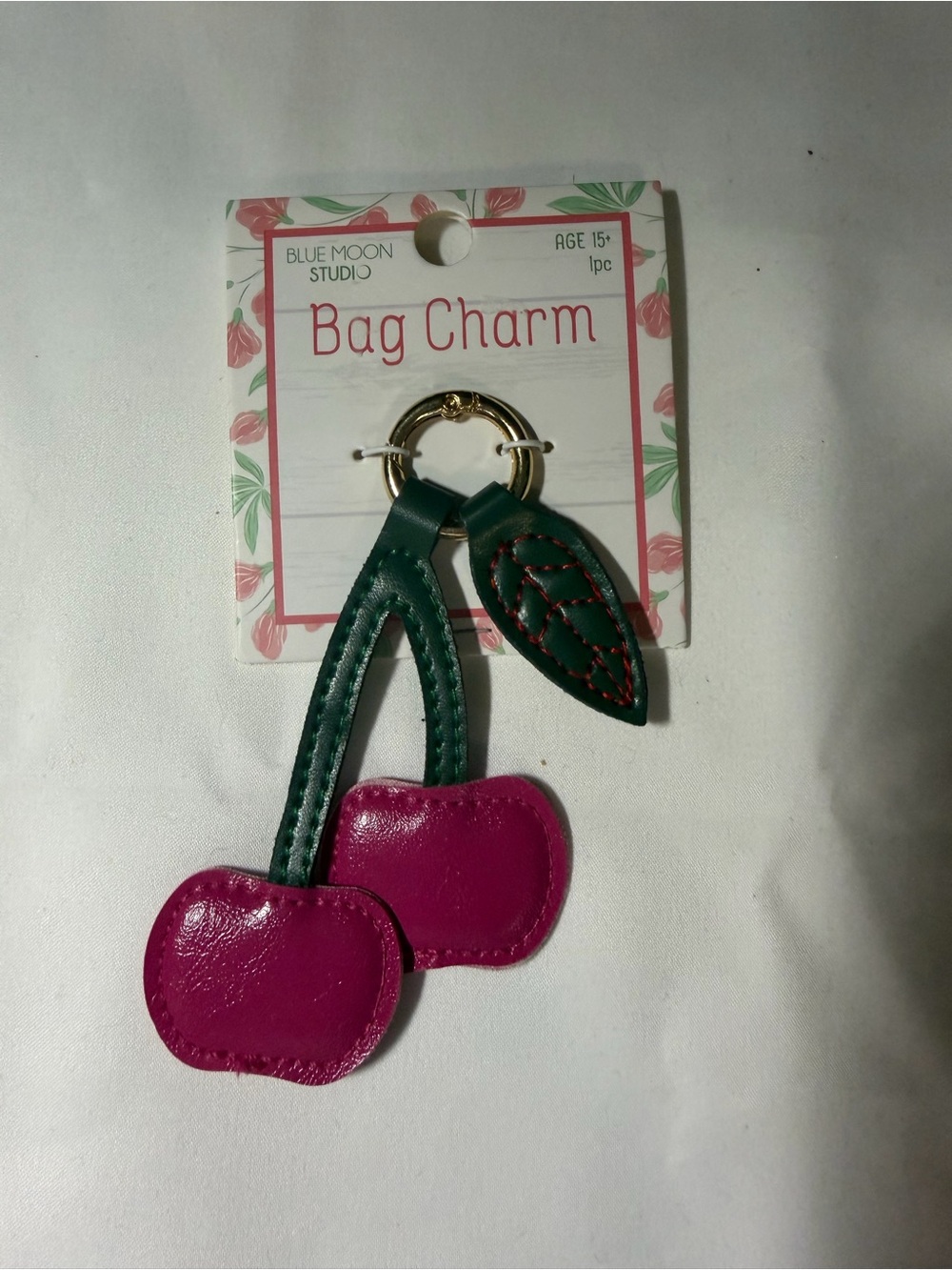 Cherry Bag Charm by Blue Moon Studio. NWT